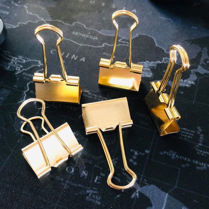 nctinystore Binder Clips Small Metal Clamp - 3/4 in (0.75 inch) (Gold, 20 - Count) - Image 4